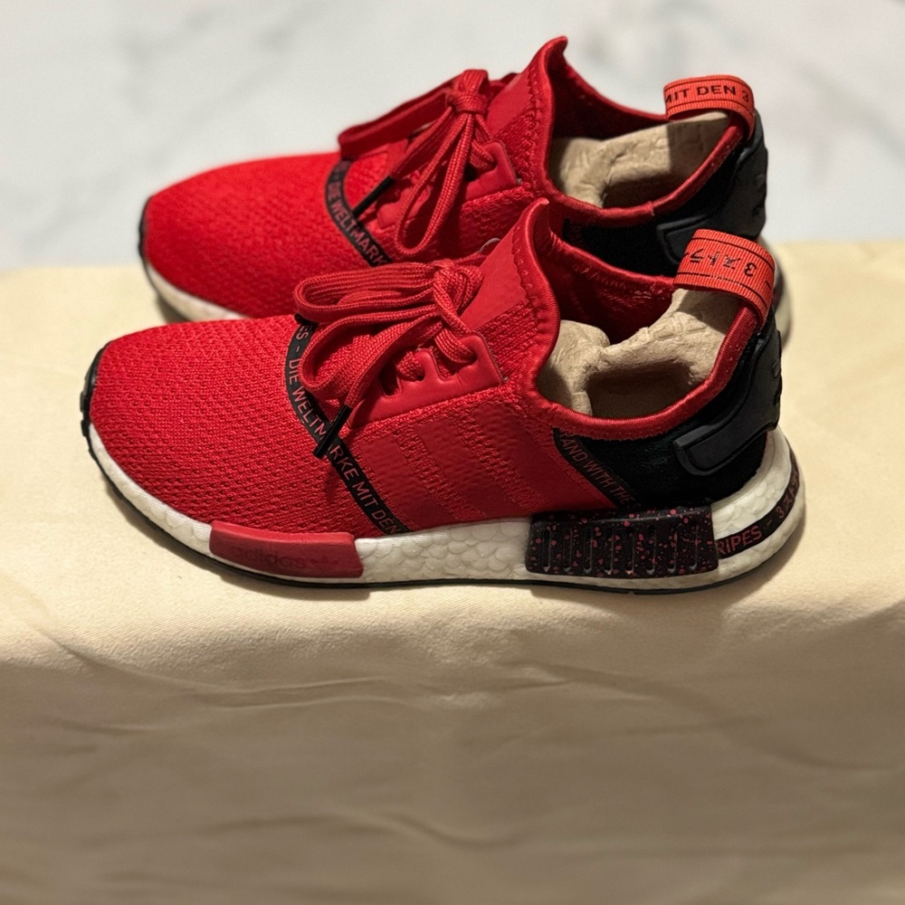 Adidas Red and Black Sneakers with Boost Midsole - Picture 3 of 7